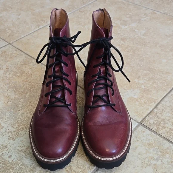 Madewell The Citywalk Lugsole Leather Lace-up Boot EUC - Picture 3 of 11